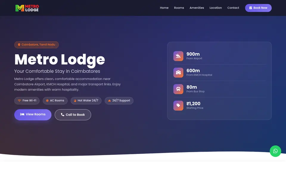 Home page of Metro Lodge