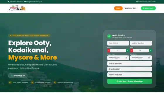 Home page of Thara Holidays